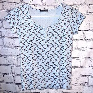Brandy Melville Floral Short Sleeve‎ Baby Tee Size Small